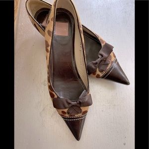 Coach Leopard Tulla Bow Kitten heels.